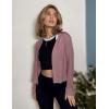 Zeagoo Women’s Lightweight Summer Cardigan Cropped Long Sleeve Shrug Thin Open Front Sheer Bolero for Dresses(Red Bean Paste)