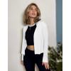 Zeagoo Women’s Lightweight Summer Cardigan Cropped Long Sleeve Shrug Thin Open Front Sheer Bolero for Dresses(White)