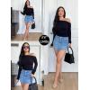 Zeagoo Womens Long Sleeve Off The Shoulder Casual Crop Tops Boat Neck Going Out Slim Fit Sexy T Shirts 2026(Black)