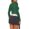 Zeagoo Womens Long Sleeve Off The Shoulder Casual Crop Tops Boat Neck Going Out Slim Fit Sexy T Shirts 2026(Light Green)