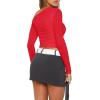 Zeagoo Womens Long Sleeve Off The Shoulder Casual Crop Tops Boat Neck Going Out Slim Fit Sexy T Shirts 2026(Red)