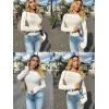 Zeagoo Womens Long Sleeve Off The Shoulder Casual Crop Tops Boat Neck Going Out Slim Fit Sexy T Shirts 2026(White)