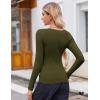 Zeagoo Women’s Long Sleeve Scoop Neck Shirts Casual Slim Fit Rib Knit Tops Summer Fall Basic Business Work Tee(Army Green)