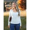 Zeagoo Women’s Long Sleeve Scoop Neck Shirts Casual Slim Fit Rib Knit Tops Summer Fall Basic Business Work Tee(Black+white+grey)