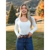 Zeagoo Women’s Long Sleeve Scoop Neck Shirts Casual Slim Fit Rib Knit Tops Summer Fall Basic Business Work Tee(Black+white+stripes)
