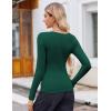 Zeagoo Women’s Long Sleeve Scoop Neck Shirts Casual Slim Fit Rib Knit Tops Summer Fall Basic Business Work Tee(Dark Green)