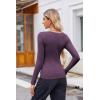 Zeagoo Women’s Long Sleeve Scoop Neck Shirts Casual Slim Fit Rib Knit Tops Summer Fall Basic Business Work Tee(Dark Purple)