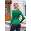 Zeagoo Women’s Long Sleeve Scoop Neck Shirts Casual Slim Fit Rib Knit Tops Summer Fall Basic Business Work Tee(Green)
