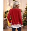 Zeagoo Women’s Long Sleeve Shirts V Neck Dressy Casual Tops Trendy Button Down Blouse Fall Fashion Work Clothes(01-christmas Red)