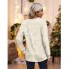 Zeagoo Women’s Long Sleeve Shirts V Neck Dressy Casual Tops Trendy Button Down Blouse Fall Fashion Work Clothes(03-christmas Khaki)