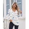 Zeagoo Women’s Long Sleeve Shirts V Neck Dressy Casual Tops Trendy Button Down Blouse Fall Fashion Work Clothes(Bf112)