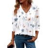 Zeagoo Women’s Long Sleeve Shirts V Neck Dressy Casual Tops Trendy Button Down Blouse Fall Fashion Work Clothes(Bf112)