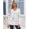 Zeagoo Women’s Long Sleeve Shirts V Neck Dressy Casual Tops Trendy Button Down Blouse Fall Fashion Work Clothes(Bf112)