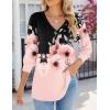Zeagoo Women’s Long Sleeve Shirts V Neck Dressy Casual Tops Trendy Button Down Blouse Fall Fashion Work Clothes(Bf177)