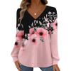Zeagoo Women’s Long Sleeve Shirts V Neck Dressy Casual Tops Trendy Button Down Blouse Fall Fashion Work Clothes(Bf177)