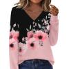 Zeagoo Women’s Long Sleeve Shirts V Neck Dressy Casual Tops Trendy Button Down Blouse Fall Fashion Work Clothes(Bf177)