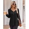 Zeagoo Women’s Long Sleeve Shirts V Neck Dressy Casual Tops Trendy Button Down Blouse Fall Fashion Work Clothes(Black)