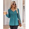 Zeagoo Women’s Long Sleeve Shirts V Neck Dressy Casual Tops Trendy Button Down Blouse Fall Fashion Work Clothes(C-xh363)