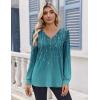 Zeagoo Women’s Long Sleeve Shirts V Neck Dressy Casual Tops Trendy Button Down Blouse Fall Fashion Work Clothes(C-xh363)