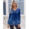 Zeagoo Women’s Long Sleeve Shirts V Neck Dressy Casual Tops Trendy Button Down Blouse Fall Fashion Work Clothes(Mz712)