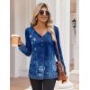 Zeagoo Women’s Long Sleeve Shirts V Neck Dressy Casual Tops Trendy Button Down Blouse Fall Fashion Work Clothes(Mz712)