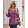 Zeagoo Women’s Long Sleeve Shirts V Neck Dressy Casual Tops Trendy Button Down Blouse Fall Fashion Work Clothes(Mz815)