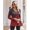 Zeagoo Women’s Long Sleeve Shirts V Neck Dressy Casual Tops Trendy Button Down Blouse Fall Fashion Work Clothes(Mz838)