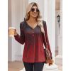 Zeagoo Women’s Long Sleeve Shirts V Neck Dressy Casual Tops Trendy Button Down Blouse Fall Fashion Work Clothes(Mz838)