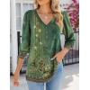 Zeagoo Women’s Long Sleeve Shirts V Neck Dressy Casual Tops Trendy Button Down Blouse Fall Fashion Work Clothes(Mz839)