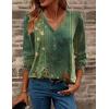 Zeagoo Women’s Long Sleeve Shirts V Neck Dressy Casual Tops Trendy Button Down Blouse Fall Fashion Work Clothes(Mz839)