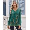 Zeagoo Women’s Long Sleeve Shirts V Neck Dressy Casual Tops Trendy Button Down Blouse Fall Fashion Work Clothes(Mz871)