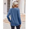 Zeagoo Women’s Long Sleeve Shirts V Neck Dressy Casual Tops Trendy Button Down Blouse Fall Fashion Work Clothes(Navy Blue)