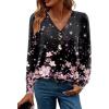 Zeagoo Women’s Long Sleeve Shirts V Neck Dressy Casual Tops Trendy Button Down Blouse Fall Fashion Work Clothes(Sf31)