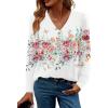 Zeagoo Women’s Long Sleeve Shirts V Neck Dressy Casual Tops Trendy Button Down Blouse Fall Fashion Work Clothes(Wf67)