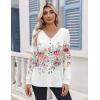 Zeagoo Women’s Long Sleeve Shirts V Neck Dressy Casual Tops Trendy Button Down Blouse Fall Fashion Work Clothes(Wf67)