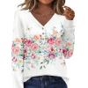 Zeagoo Women’s Long Sleeve Shirts V Neck Dressy Casual Tops Trendy Button Down Blouse Fall Fashion Work Clothes(Wf67)