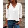 Zeagoo Women’s Long Sleeve Shirts V Neck Dressy Casual Tops Trendy Button Down Blouse Fall Fashion Work Clothes(White)