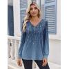 Zeagoo Women’s Long Sleeve Shirts V Neck Dressy Casual Tops Trendy Button Down Blouse Fall Fashion Work Clothes(Xh483)