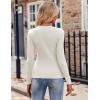 Zeagoo Womens Long Sleeve Shirts V-Neck Rib Knit Slim Fit Tops Casual Stretch Basic Tee Going Out Top Fall Fashion 2025(01-white)
