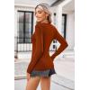 Zeagoo Womens Long Sleeve Shirts V-Neck Rib Knit Slim Fit Tops Casual Stretch Basic Tee Going Out Top Fall Fashion 2025(Caramel)