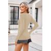 Zeagoo Womens Long Sleeve Shirts V-Neck Rib Knit Slim Fit Tops Casual Stretch Basic Tee Going Out Top Fall Fashion 2025(Coffee)