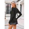 Zeagoo Womens Long Sleeve Shirts V-Neck Rib Knit Slim Fit Tops Casual Stretch Basic Tee Going Out Top Fall Fashion 2025(Dark Grey)