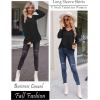 Zeagoo Womens Long Sleeve T Shirts V Neck Soft Basic Tee Loose Fit Casual Tops Winter Clothing(Black)