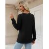 Zeagoo Womens Long Sleeve T Shirts V Neck Soft Basic Tee Loose Fit Casual Tops Winter Clothing(Black)