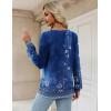 Zeagoo Womens Long Sleeve T Shirts V Neck Soft Basic Tee Loose Fit Casual Tops Winter Clothing(Blue)