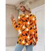 Zeagoo Womens Long Sleeve T Shirts V Neck Soft Basic Tee Loose Fit Casual Tops Winter Clothing(Blue Skull)