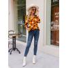 Zeagoo Womens Long Sleeve T Shirts V Neck Soft Basic Tee Loose Fit Casual Tops Winter Clothing(Blue Skull)