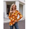 Zeagoo Womens Long Sleeve T Shirts V Neck Soft Basic Tee Loose Fit Casual Tops Winter Clothing(Blue Skull)