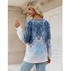 Zeagoo Womens Long Sleeve T Shirts V Neck Soft Basic Tee Loose Fit Casual Tops Winter Clothing(Boho Blue)