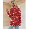 Zeagoo Womens Long Sleeve T Shirts V Neck Soft Basic Tee Loose Fit Casual Tops Winter Clothing(Christmas Red)